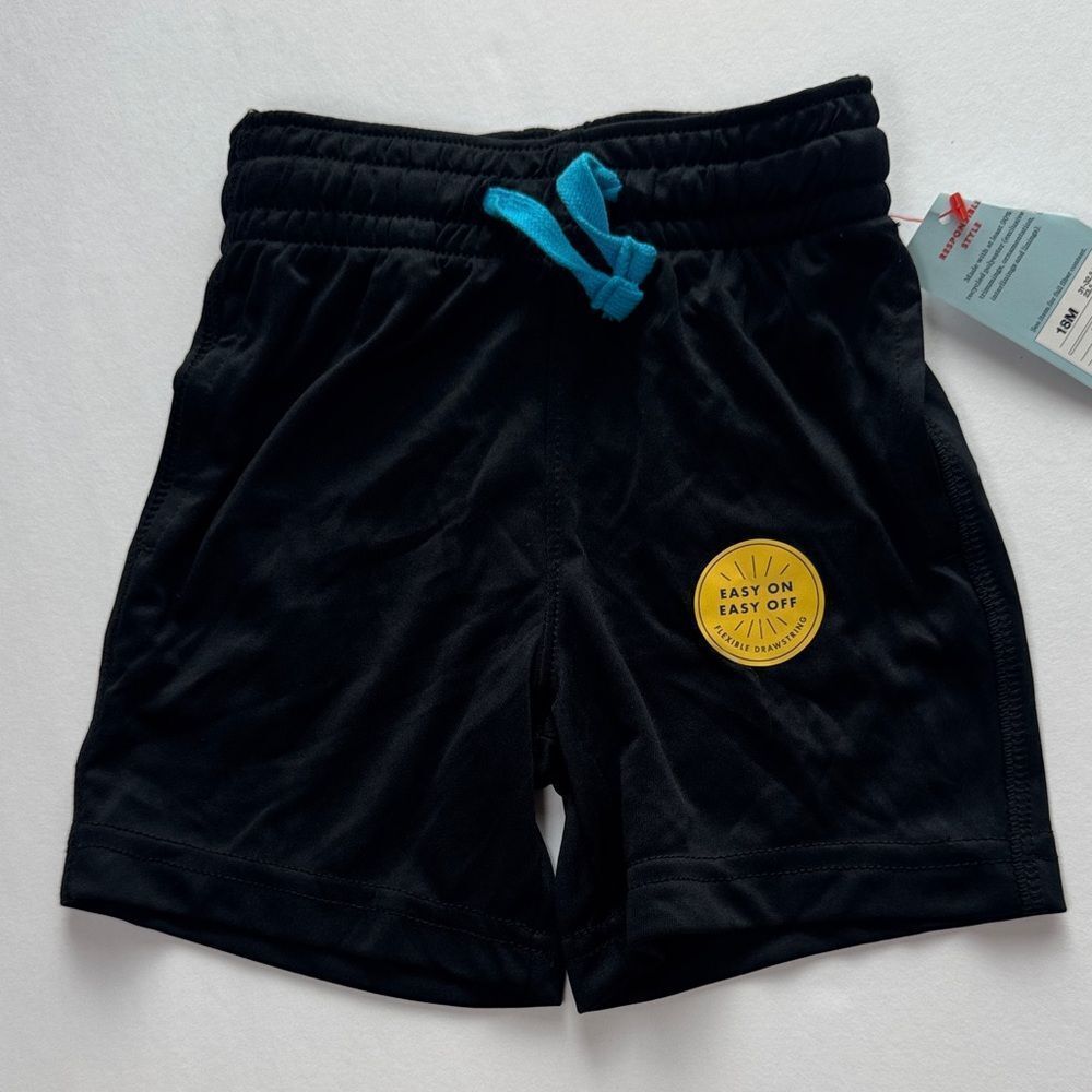 Cat & Jack Toddler Black Shorts with Blue Drawstring Size 18 Months